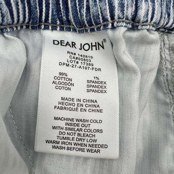 Dear John Sivan Denim Tank Jumpsuit Faded Railroad Stripes Blue White - Picture 8 of 13